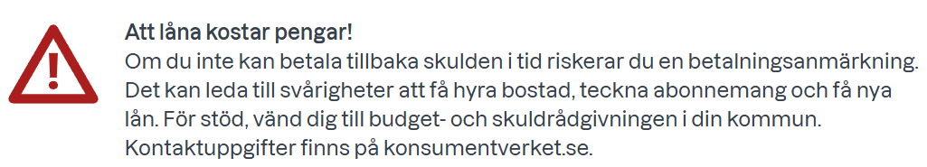 Låna kostar